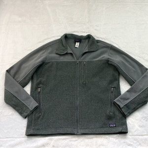 Men's Gray Patagonia Synchilla Fleece Logo Full Zip Jacket